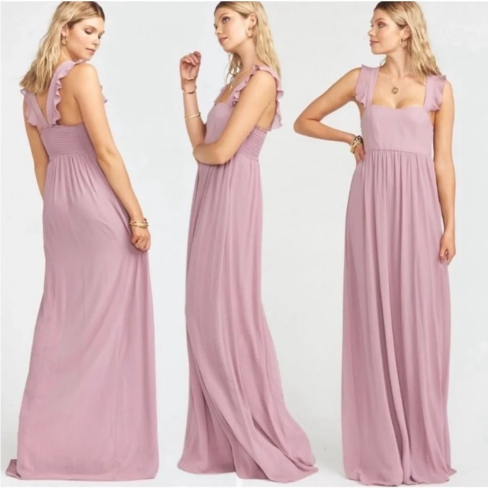 NWT Show Me Your Mumu June Maxi Bridesmaid Dress in Antique Rose Chiffon - Picture 2 of 8